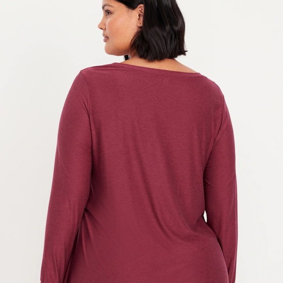 NWT OLD NAVY CloudMotion Side-Tie Tunic COLOR DARK REDWOOD SIZE LARGE - Picture 8 of 9